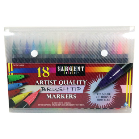 SARGENT ART Artist Brush Tip Markers, PK18 221585